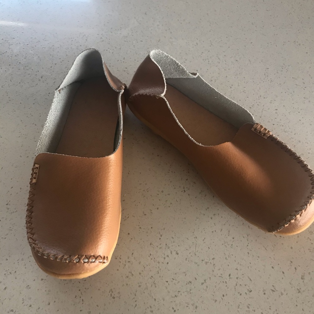 Leather slip on loafers